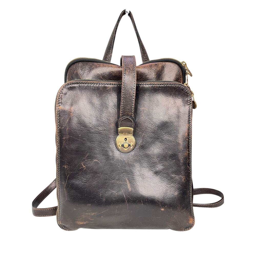 Alma Pelleterie Fiorentine Brown Italian Distressed Leather Backpack Italy